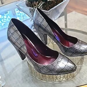 Jessica Simpson Layla High Heels Metalic silver & black size 6B